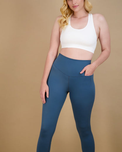 Flex Tummy Smoothing Crop Legging 22" with Pocket