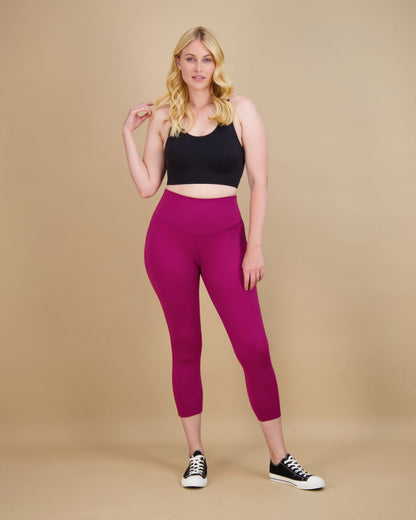 Flex Tummy Smoothing Crop Legging 22" with Pocket