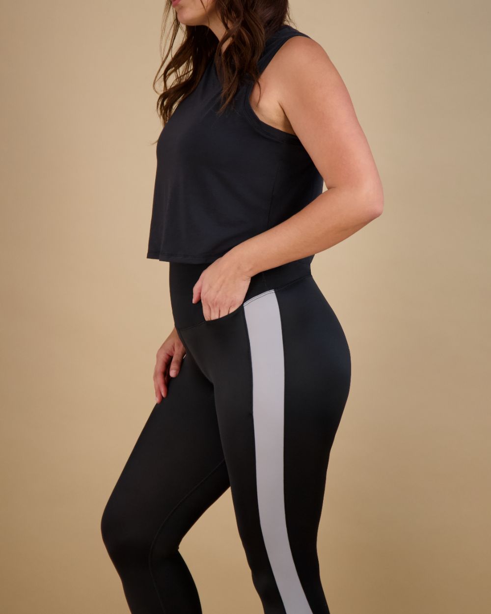 Power Stripe Smoothing Legging with Pocket