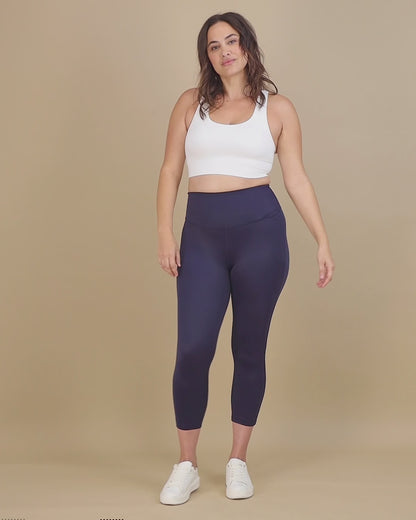 Flex Tummy Smoothing Crop Legging 22" with Pocket