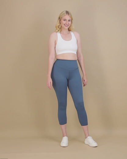 Flex Tummy Smoothing Crop Legging 22" with Pocket