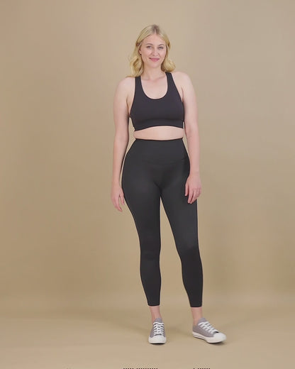 Flex Tummy Smoothing Crop Legging 22" with Pocket